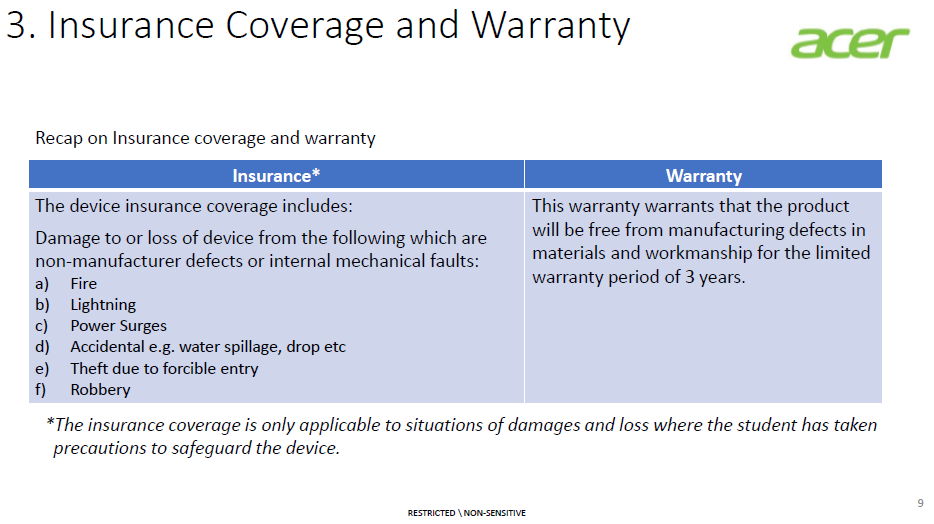 Insurance and Warranty